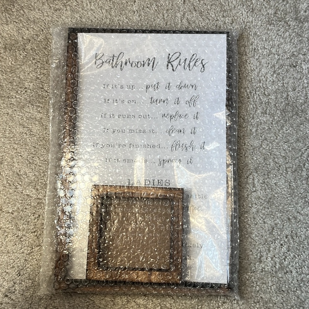 Bathroom Rules Sign Set.